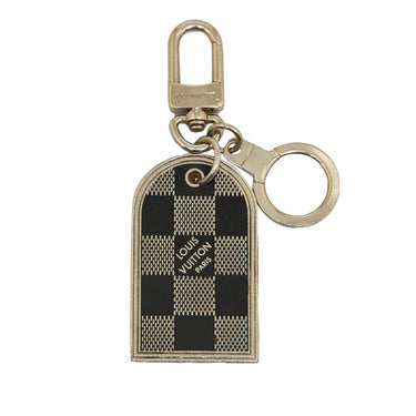 Silver Louis Vuitton Metal Luggage Tag Bag Charm Key Chain - Designer Revival