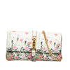 White Gucci Floral Jackie 1961 Wallet on Chain Crossbody Bag