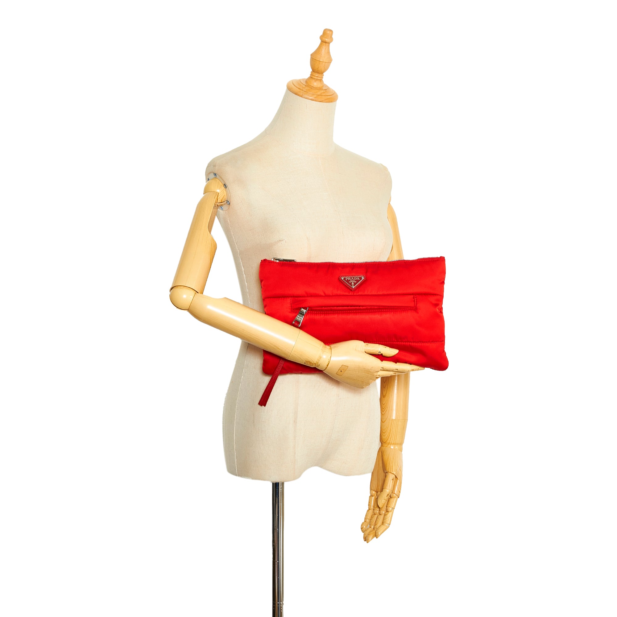 Red Prada Tessuto Bomber Clutch Bag – Designer Revival