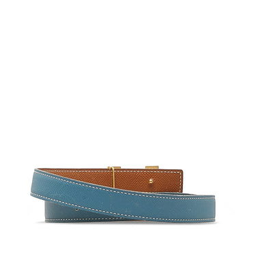Blue Hermes Constance Reversible Belt - Designer Revival