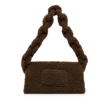 Brown Jacquemus Le Bambidou Shearling Shoulder Bag - Designer Revival