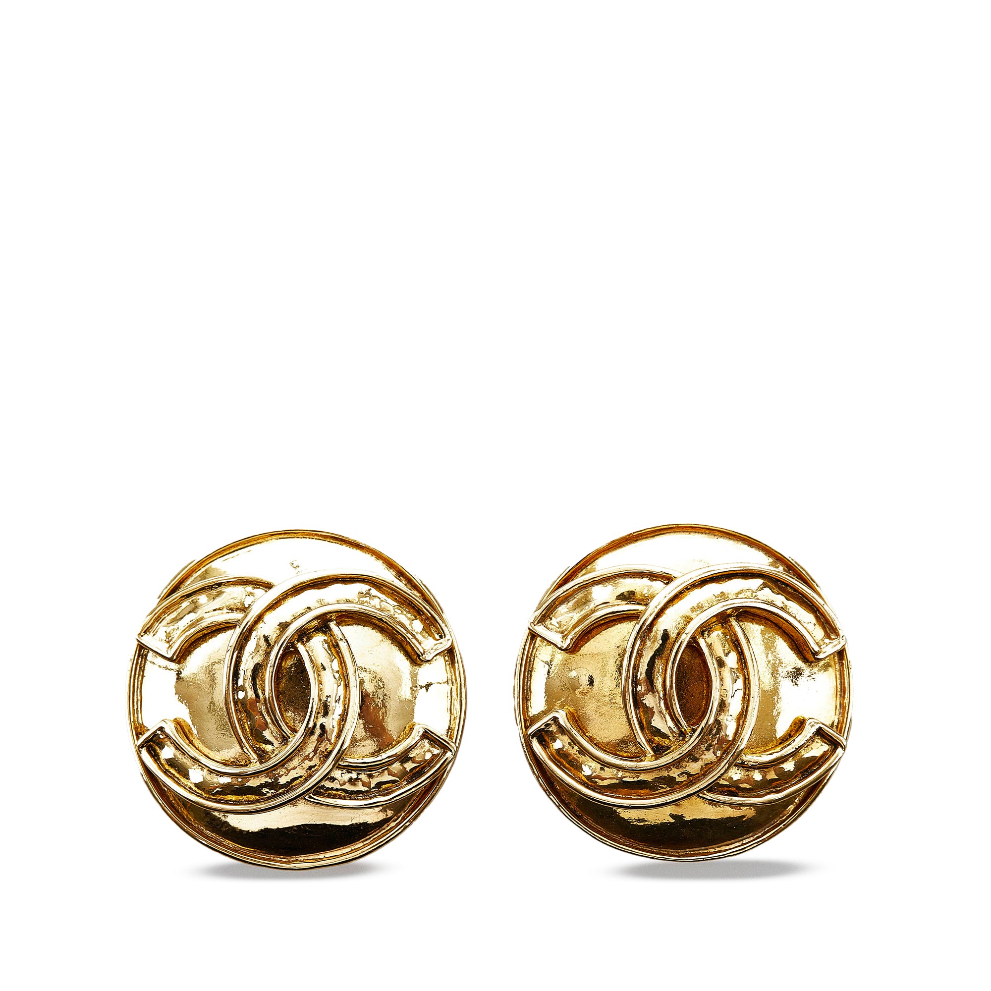 Gold Chanel CC Clip-On Earrings – Designer Revival