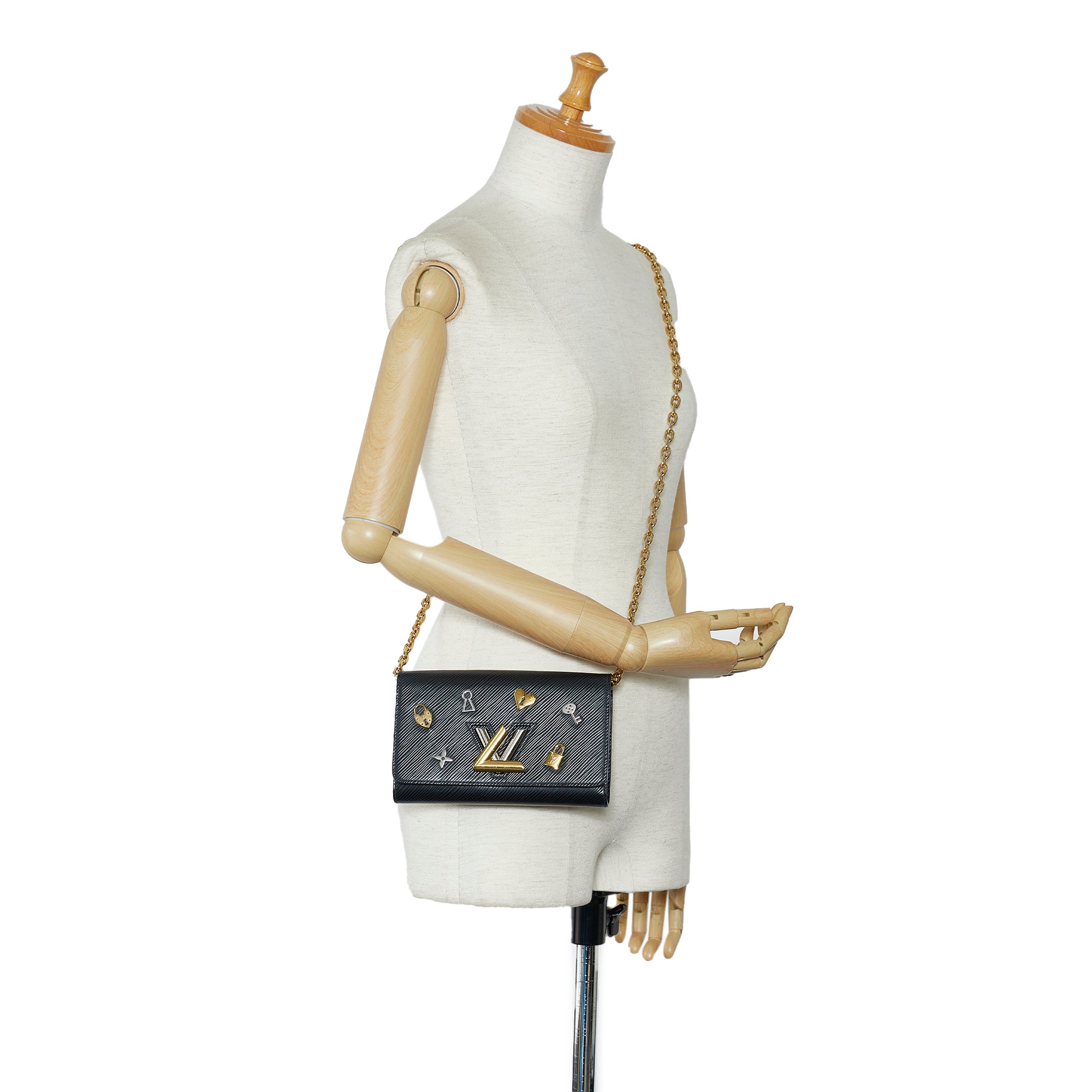 Black Louis Vuitton Epi Twist Love Lock Chain Wallet Crossbody Bag –  Designer Revival
