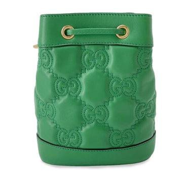 Green Gucci GG Matelasse Bucket Bag - Designer Revival
