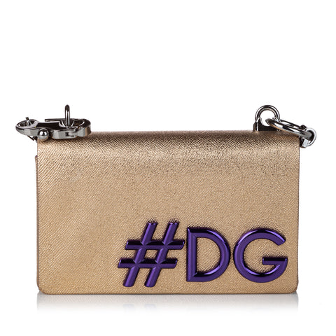 Gold Dolce&Gabbana DG Girls Leather Crossbody Bag