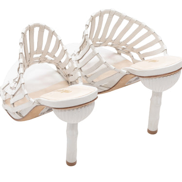 White Cult Gaia Ark Leather Heeled Sandals Size 38.5