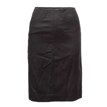 Vintage Black Chanel Fall 2000 Wool & Cashmere-Blend Skirt Size EU 44 - Designer Revival