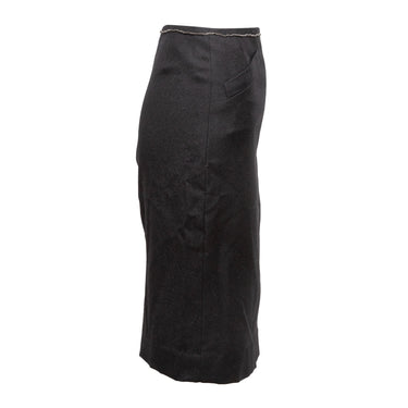 Vintage Black Chanel Fall 2000 Wool & Cashmere-Blend Skirt Size EU 44 - Designer Revival