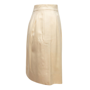 Vintage Cream Chanel Boutique Wool Knee-Length Skirt Size L - Designer Revival