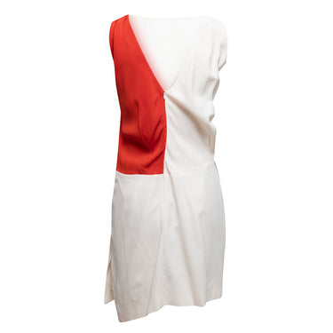 White & Red Mugler Color Block Sleeveless Dress Size 36