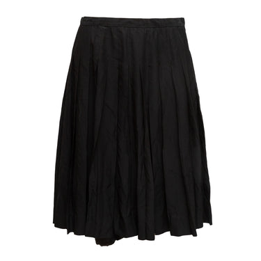 Vintage Black Chanel Pleated Wool Skirt Size EU 38 - Designer Revival