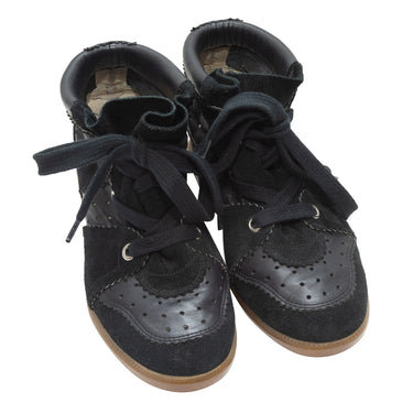 Black Isabel Marant Suede & Leather Wedge Sneakers Size 38