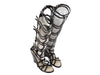 Black Chanel Knee-High Gladiator Wedge Sandals