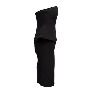 Black & Cream Alexander McQueen Strapless Peplum Dress Size EU 40 - Atelier-lumieresShops Revival