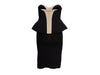 Black & Cream Alexander McQueen Strapless Peplum Dress