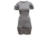 Grey Burberry Silk-Blend Micropleated Dress