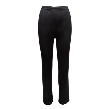 Black Pleats Please Issey Miyake Plisse Straight-Leg Pants Size US 5 - Designer Revival