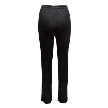 Black Pleats Please Issey Miyake Plisse Straight-Leg Pants Size US 5 - Designer Revival