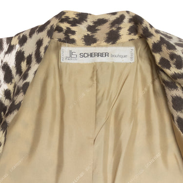 Vintage Beige & Multicolor Jean Louis Scherrer Leopard Print Blazer Size S/M - Designer Revival