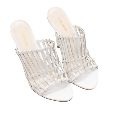 White Cult Gaia Ark Leather Heeled Sandals Size 38.5