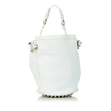 White Alexander Wang Diego Leather Bucket Bag - Designer Revival