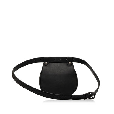 Black Bottega Veneta Intrecciato Flap Belt Bag - Designer Revival