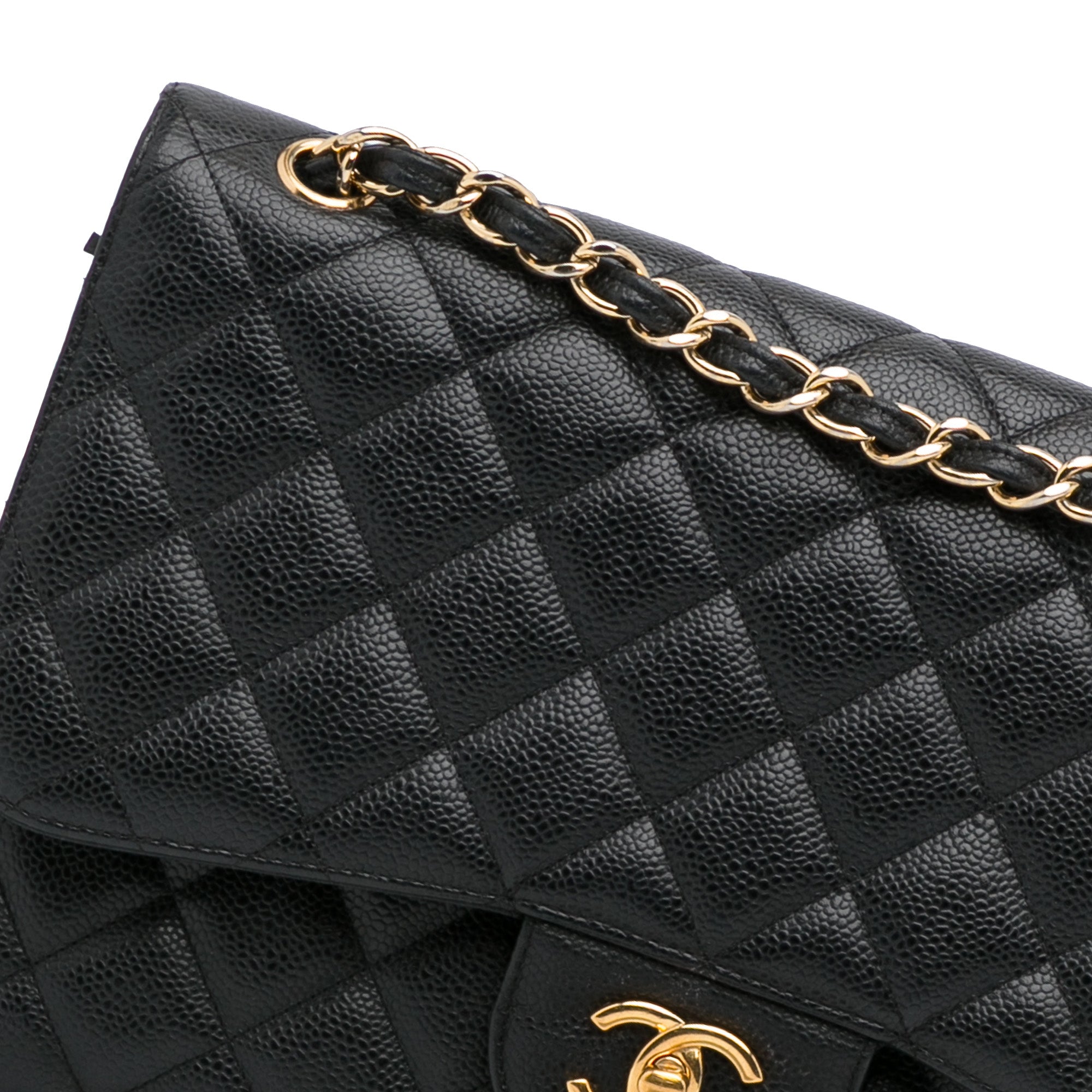 Chanel Sparkling Pre-Owned 2001 intarsia logo fine-knit top, Black Chanel  Sparkling Jumbo Classic Caviar Double Flap Bag