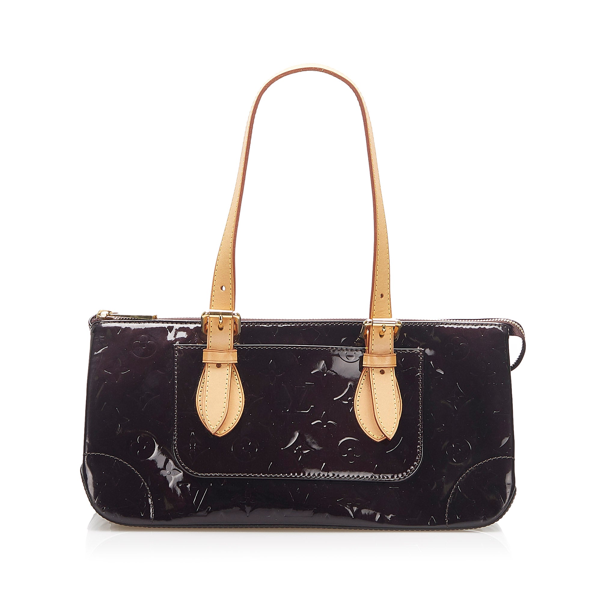 Authentic Louis Vuitton Beige Monogram Vernis Leather Montebello mm Tote Bag
