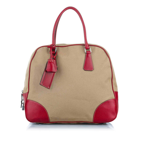 Brown Prada Canvas Handbag Bag