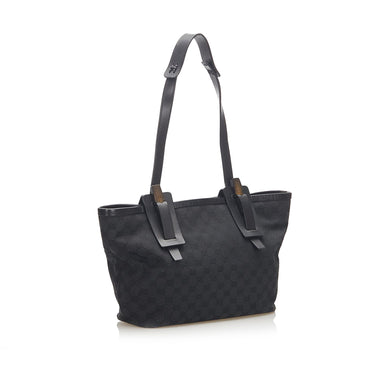 Black Gucci GG Canvas Shoulder Bag - Designer Revival
