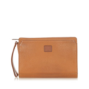 Brown Burberry Leather Clutch Bag