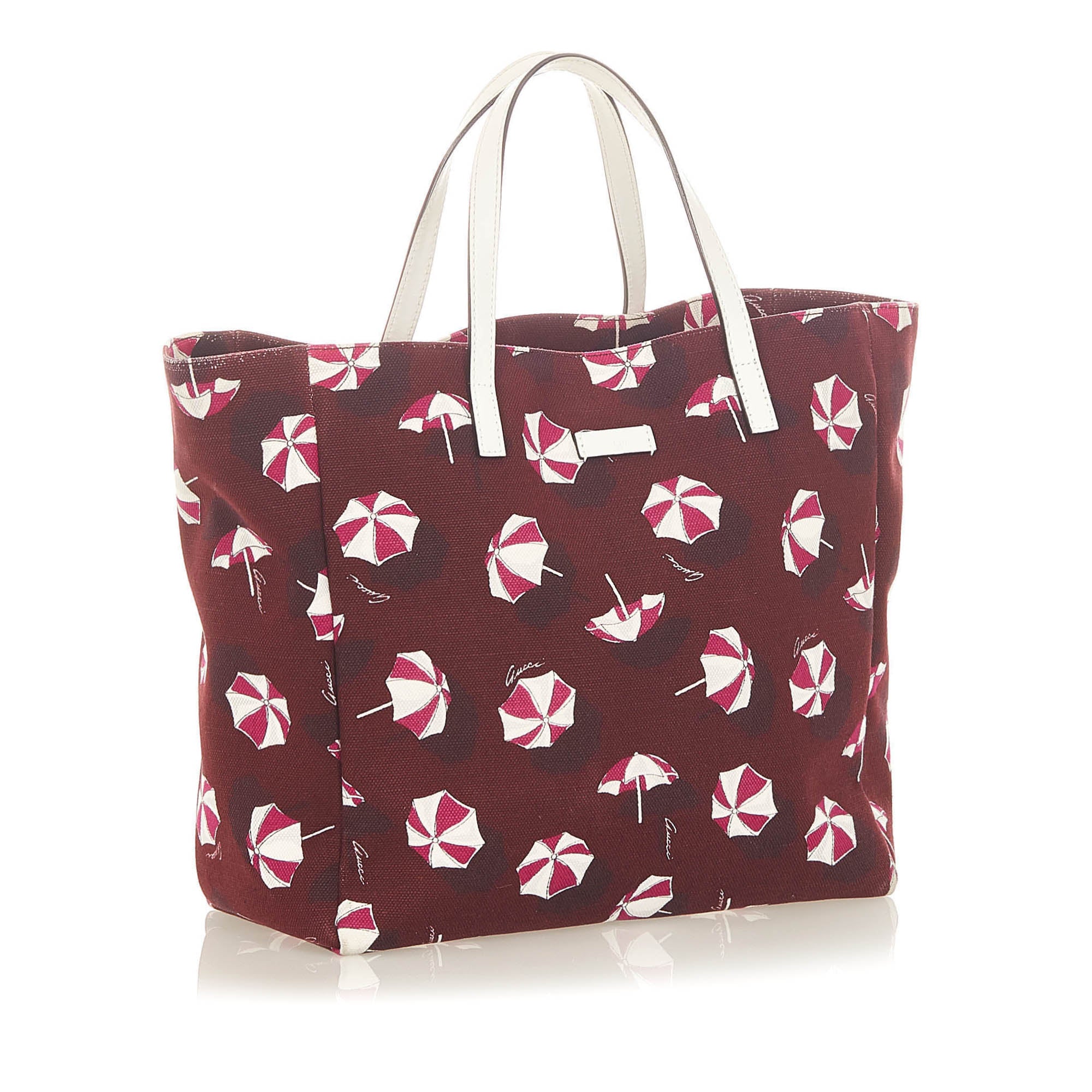 Gucci 100% Canvas Red Printed Canvas Tote Bag One Size - 42% off