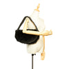 Black Chanel CC Rabbit Fur Shoulder Bag