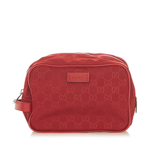 Red Gucci GG Nylon Pouch