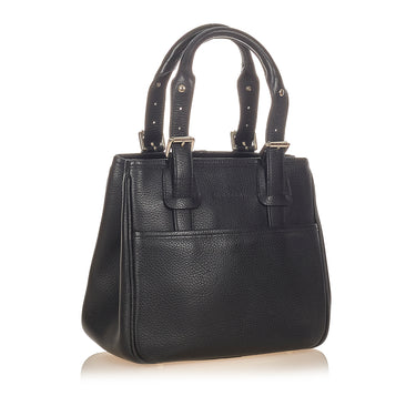 Black Burberry Leather Handbag Bag - Designer Revival
