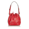 Red Louis Vuitton Epi Petit Noe Bag