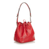Red Louis Vuitton Epi Petit Noe Bag