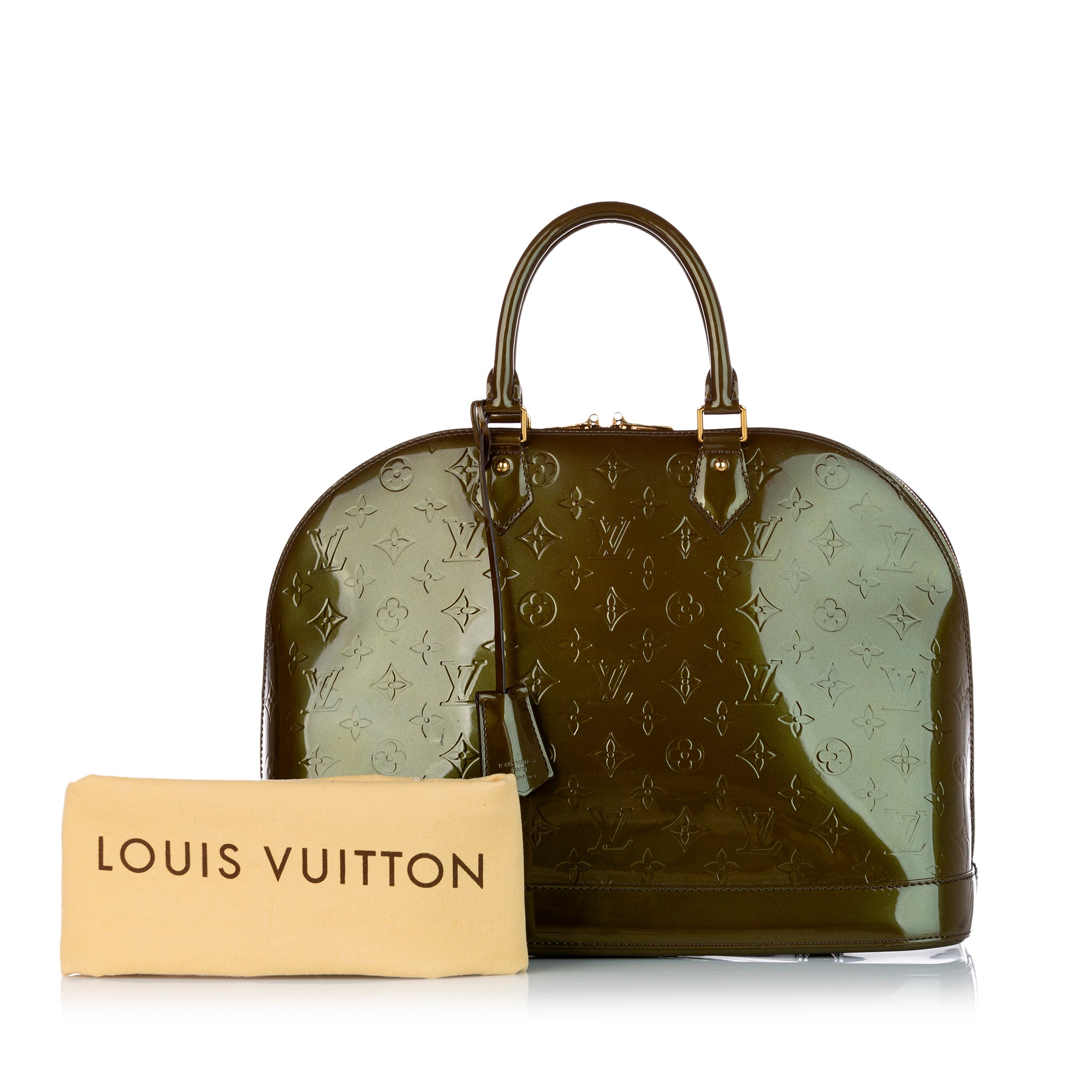 Louis Vuitton Green Vernis Alma MM Dark green Leather Patent