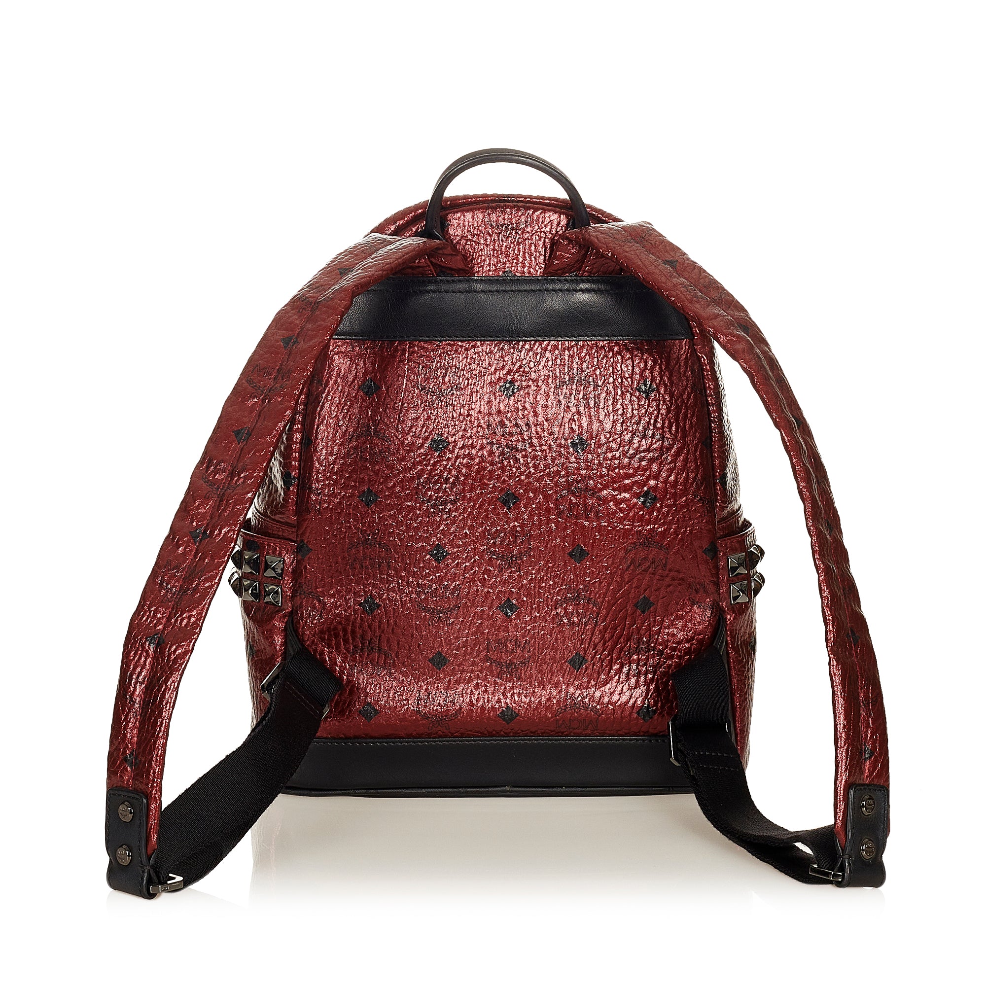 Leather backpack MCM Red in Leather - 25133459