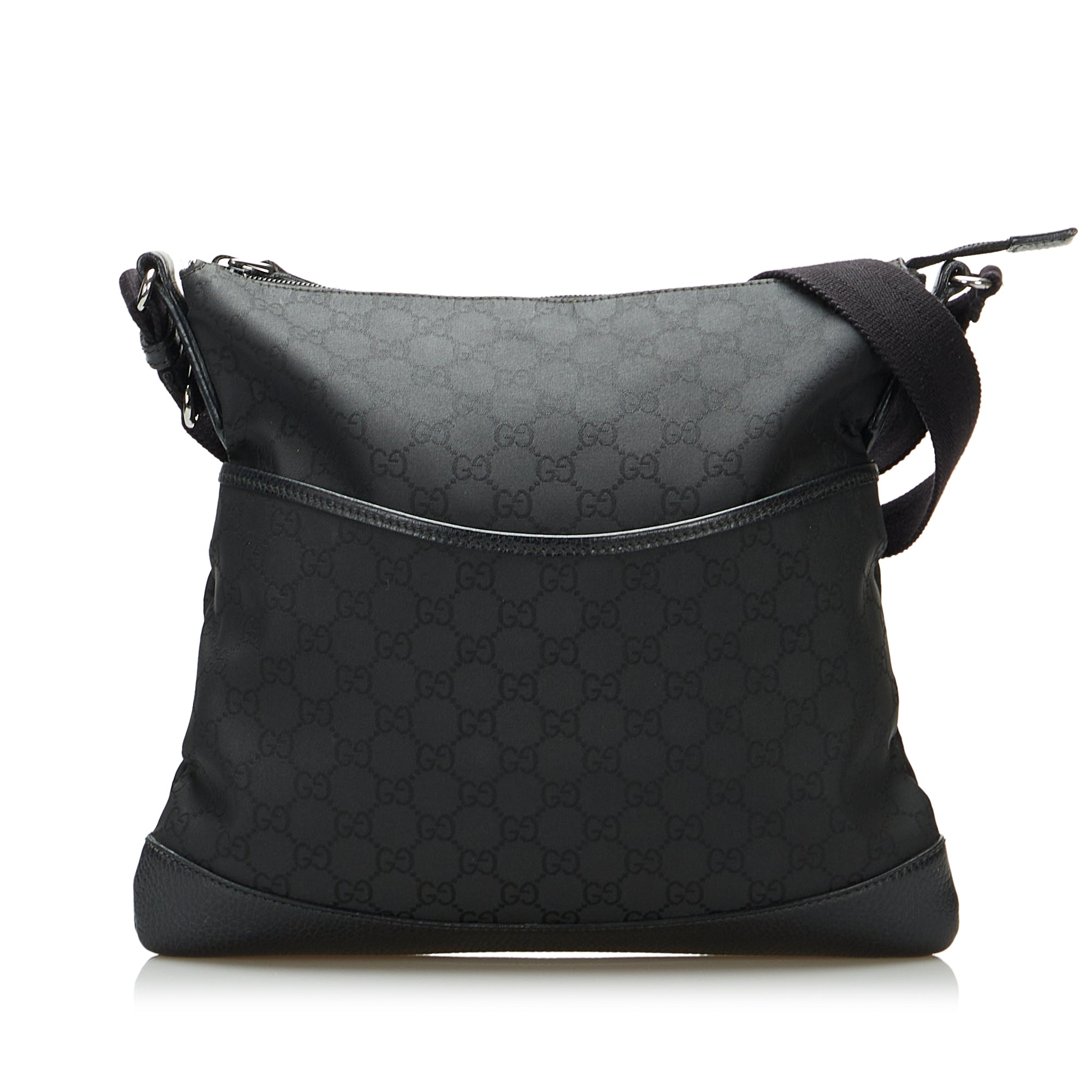 Gucci Black GG Canvas and Leather Crossbody Bag Gucci