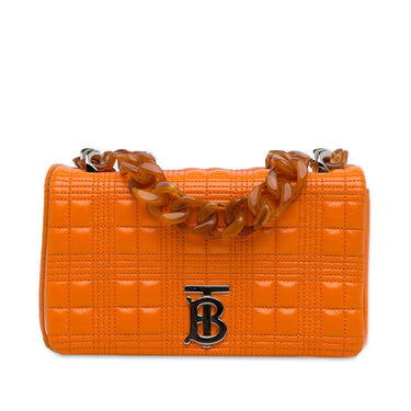 Orange Burberry Small Lola Resin Chain Shoulder Bag