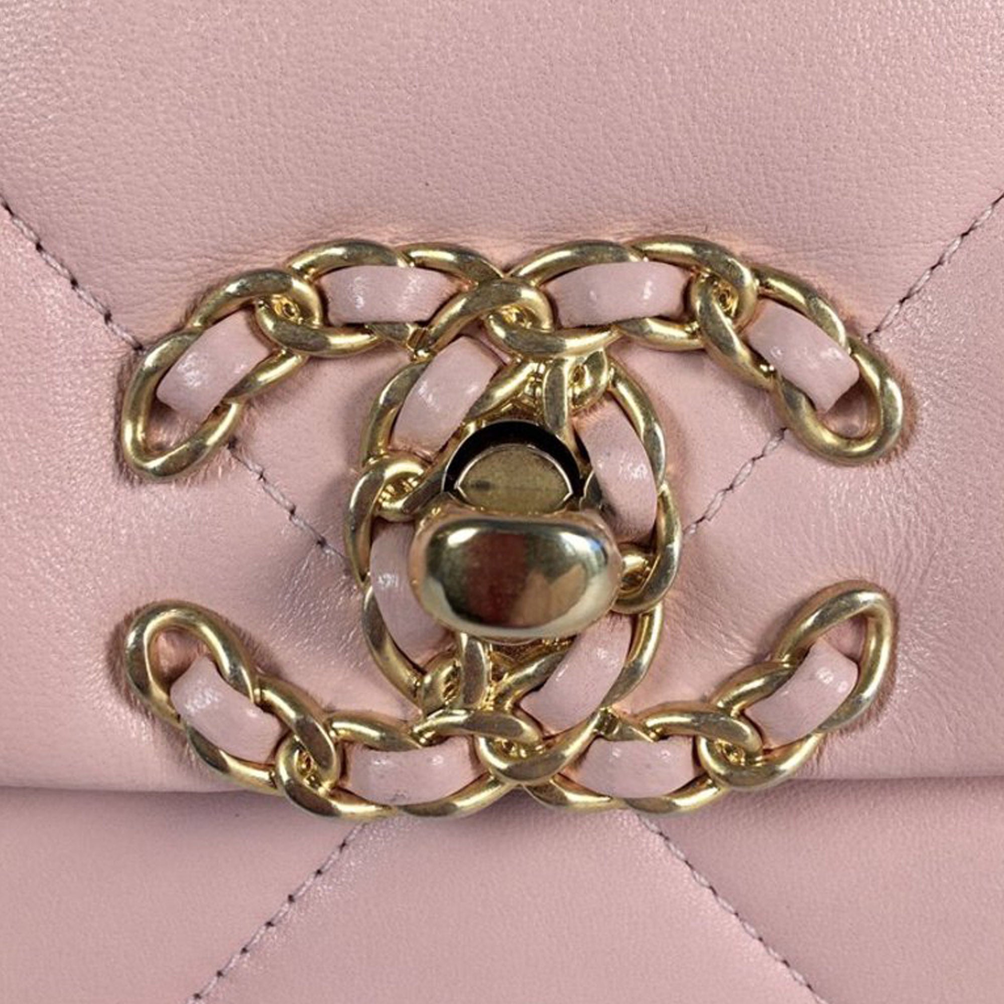 Pink Chanel Medium Lambskin 19 Flap Bag