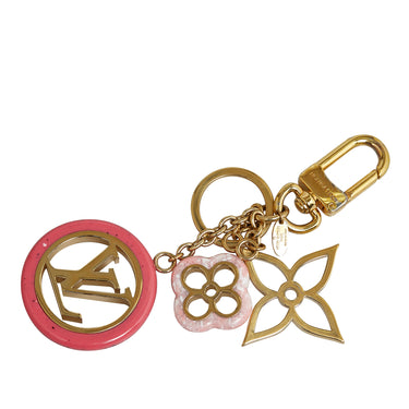 Gold Louis Vuitton Monogram Blooming Flowers Bag Charm Key Chain - Designer Revival