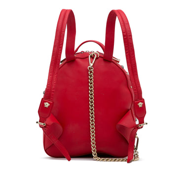 Red Versace Medusa Studded Backpack - Designer Revival
