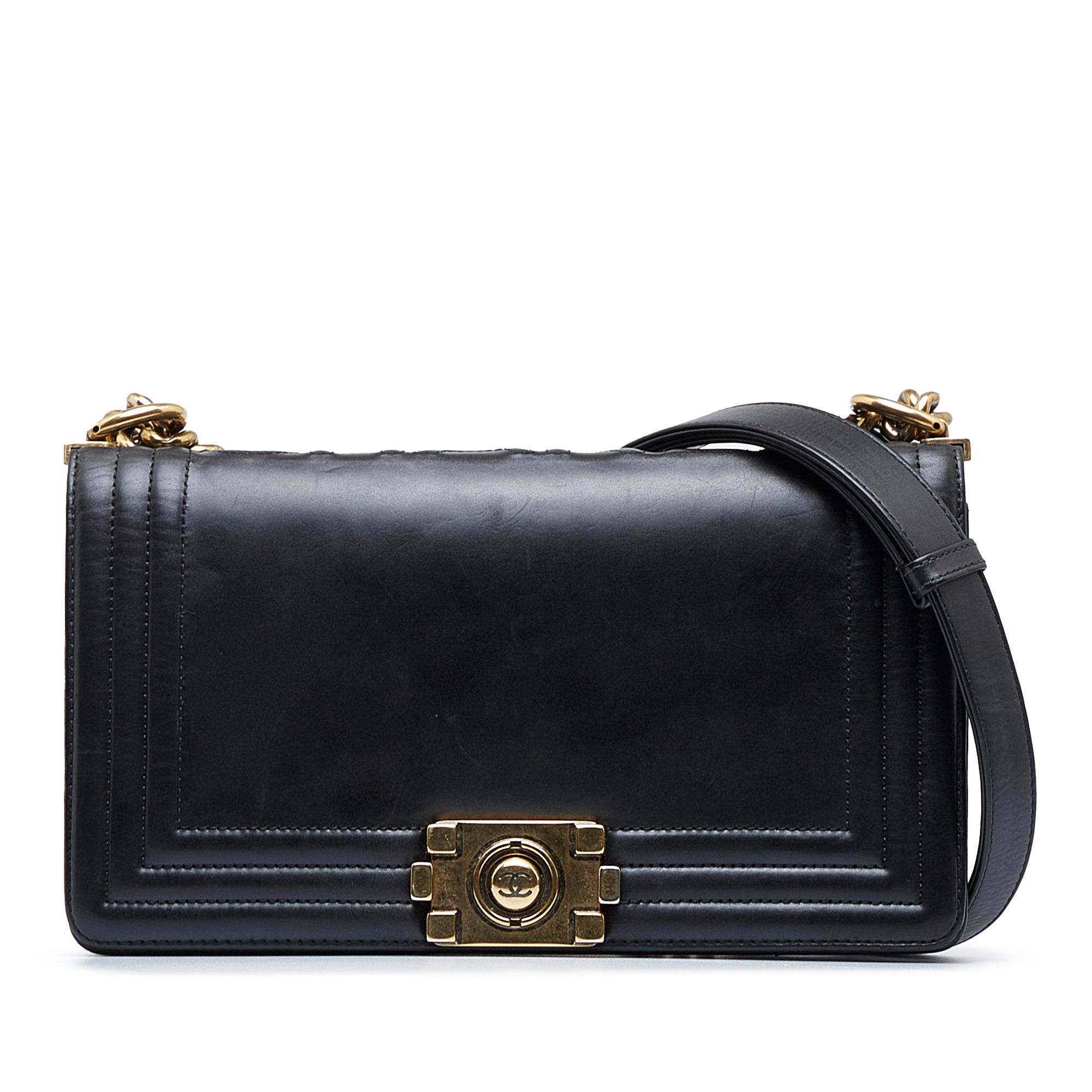 Black Chanel Medium Lambskin Boy Reverso Shoulder Bag – Designer Revival