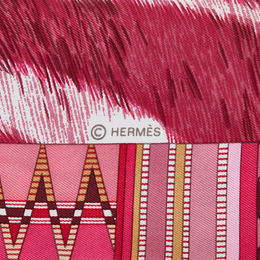 Red Hermes Pelages et Camouflage Silk Scarf Scarves