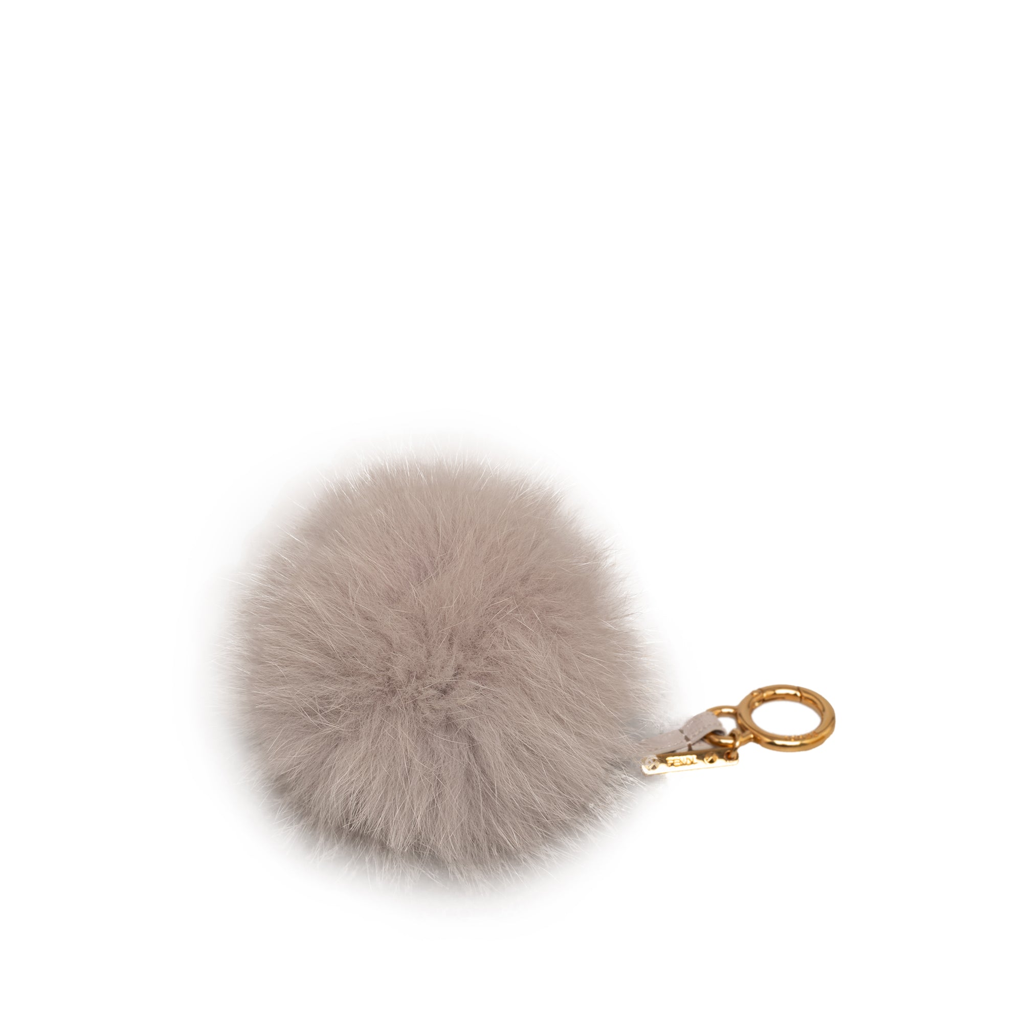 Gray Fendi Fur Pom-Pom Bag Charm - Designer Revival