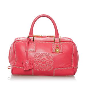 Pink Loewe Amazona 28 Leather Handbag Bag