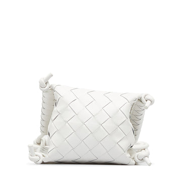 White Bottega Veneta Mini The Knot Crossbody Bag - Designer Revival