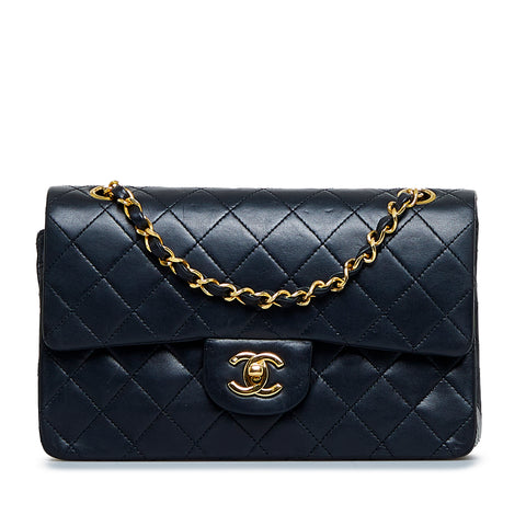 Chanel Black Quilted Caviar Small Classic Double Flap Bag Gold Hardware